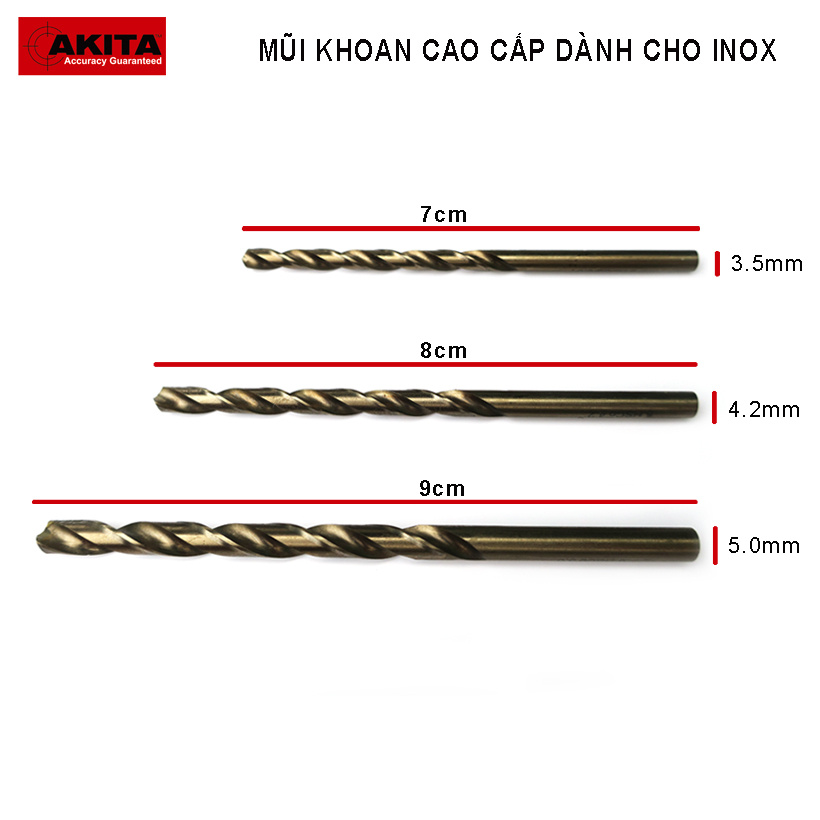 Phân Phối Mũi Khoan Sắt Inox Akita