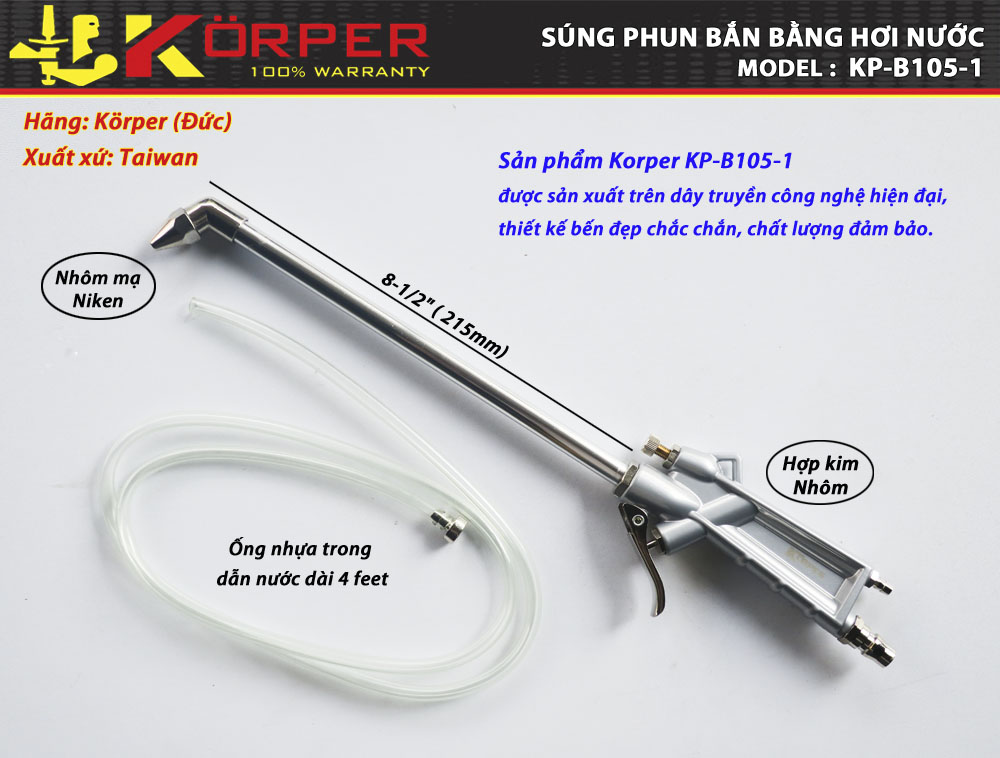 Nhà cung cấp súng bắn hơi nước rửa xe Körper KP-B105-1 uy tín toàn quốc