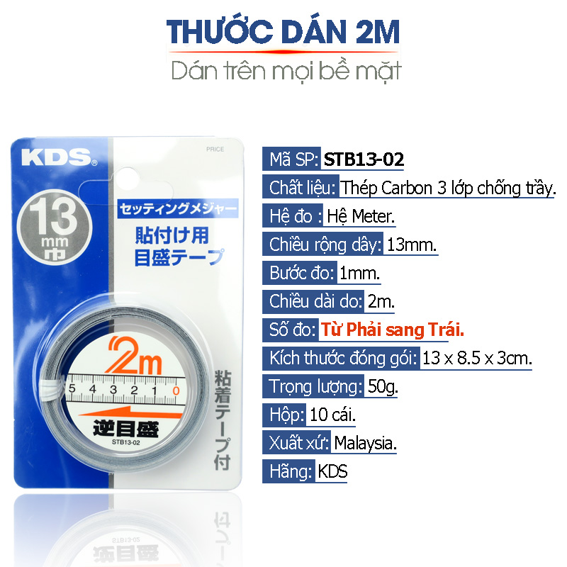 Thước dán 2m KDS STB13-02