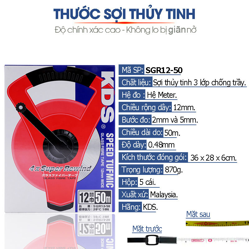 Bán sỉ thước cuộn sợi thủy tinh cho thợ cơ khí và xây dựng