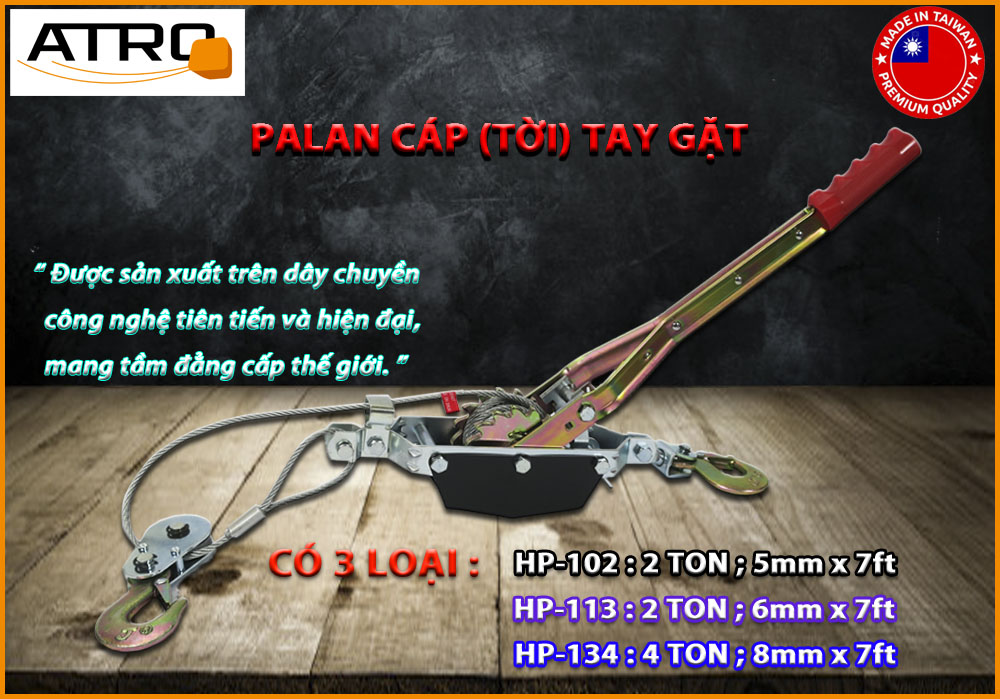 PALAN CÁP (TỜI) TAY GẶT ATRO