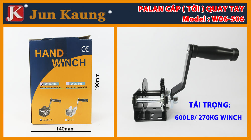 PALAN CÁP ( TỜI ) QUAY TAY JUN KAUNG W06-506