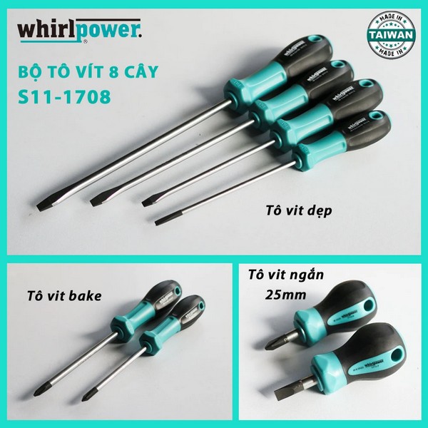 Bộ dụng cụ tô vít 8 cây Whirlpower S11-1708