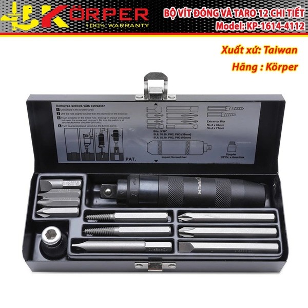 Bộ vít đóng và taro Korper KP-1614-4112