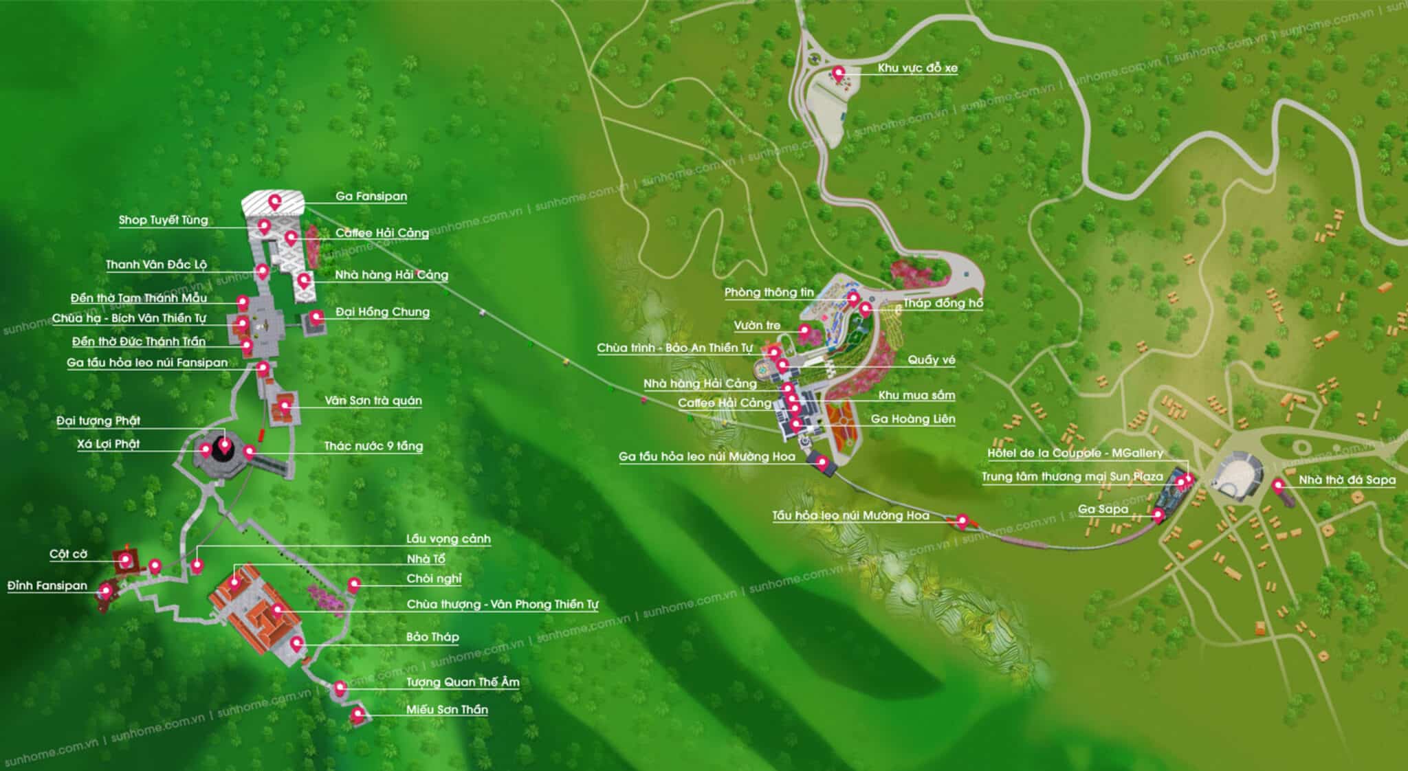 Bản đồ Khu du lịch cáp treo Fansipan Legend