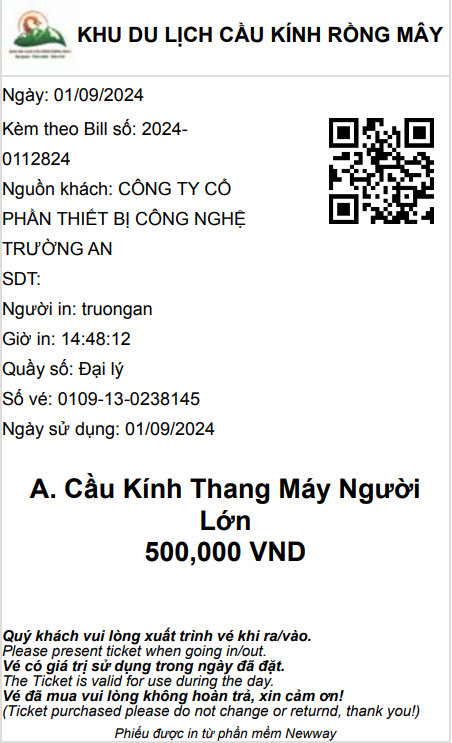 Vé Cầu Kính Rồng Mây