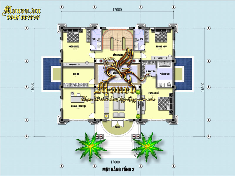 lâu đài kiến trúc pháp 3 tầng