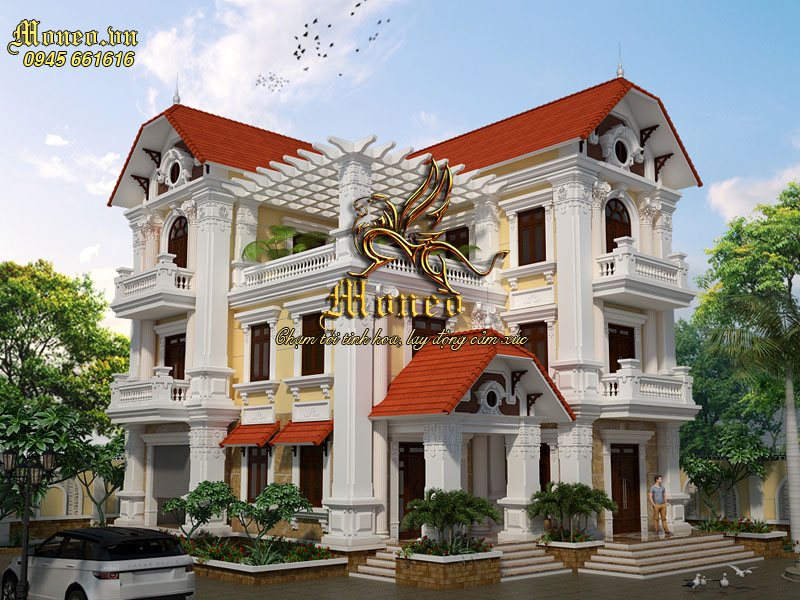 biệt thự 3 tầng kiểu châu âu 150m2