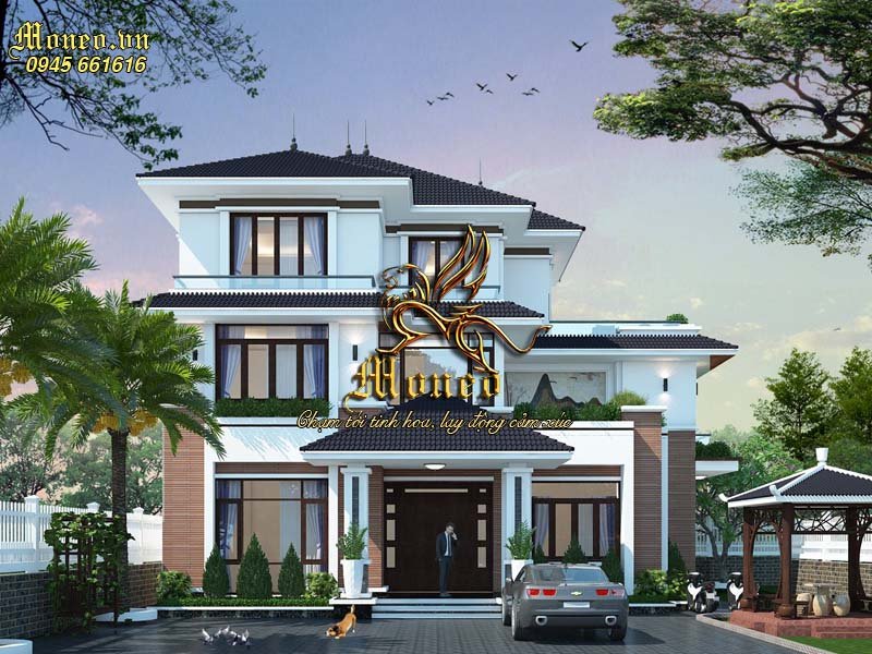 Mẫu biệt thự 3 tầng mặt tiền 15m đẹp nhất
