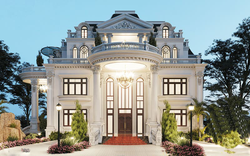 thiết kế biệt thự cổ điển đẹp và vô cùng sang trọng