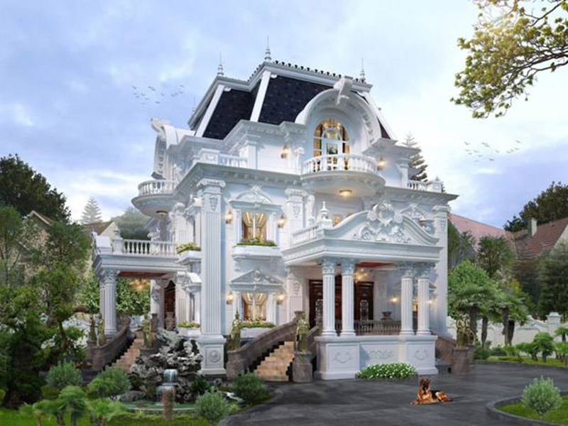 mẫu biệt thự lâu đài 3 tầng sang trọng