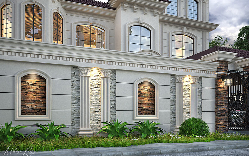Mẫu cột tân cổ điển hoa văn họa tiết đầu và chân cột