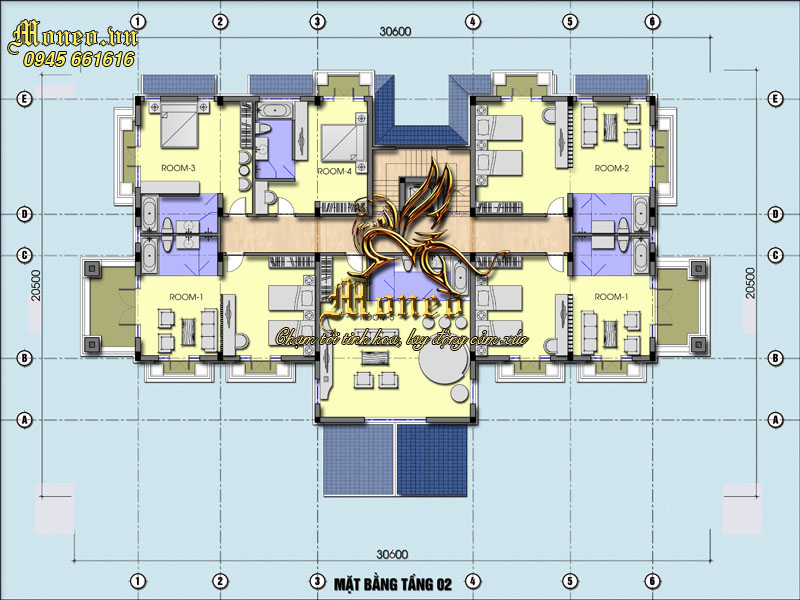 bố trí công năng thiết kế khách sạn 3 tầng