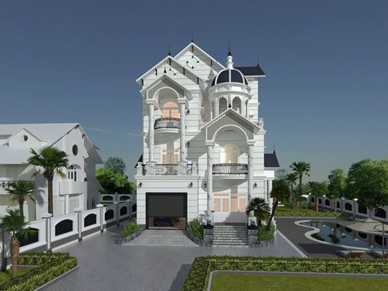 Mặt tiền biệt thự tân cổ điển đẹp