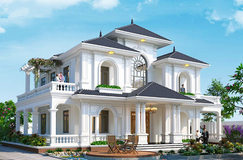 Mặt tiền biệt thự tân cổ điển đẹp