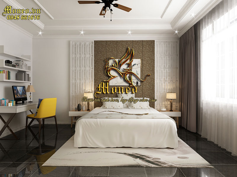 nội thất phòng ngủ mẫu nhà 2 tầng mái thái tân cổ điển