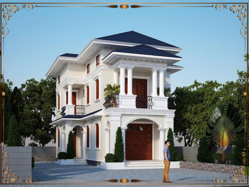 thiết kế biệt thự 2 tầng tân cổ điển đẹp