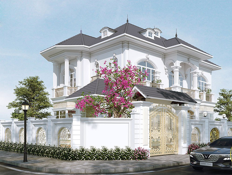 Mẫu mặt tiền biệt thự tân cổ điển đẹp