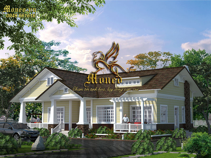 thiết kế nhà biệt thự vườn cao cấp 1 tầng