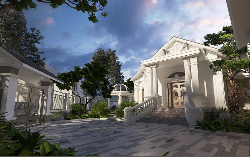 thiết kế nhà biệt thự vườn cao cấp 1 tầng