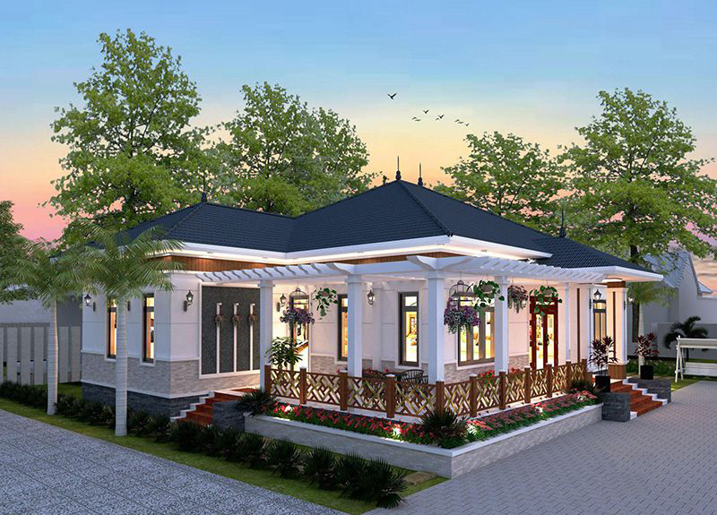 mẫu nhà biệt thự vườn cao cấp 1 tầng