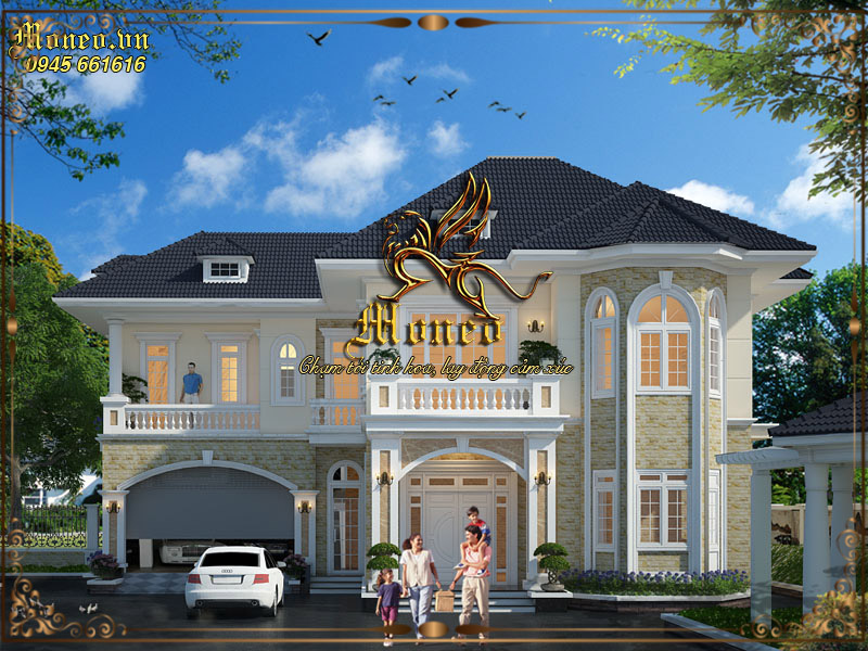 Kiến trúc biệt thự 2 tầng tân cổ điển đẹp