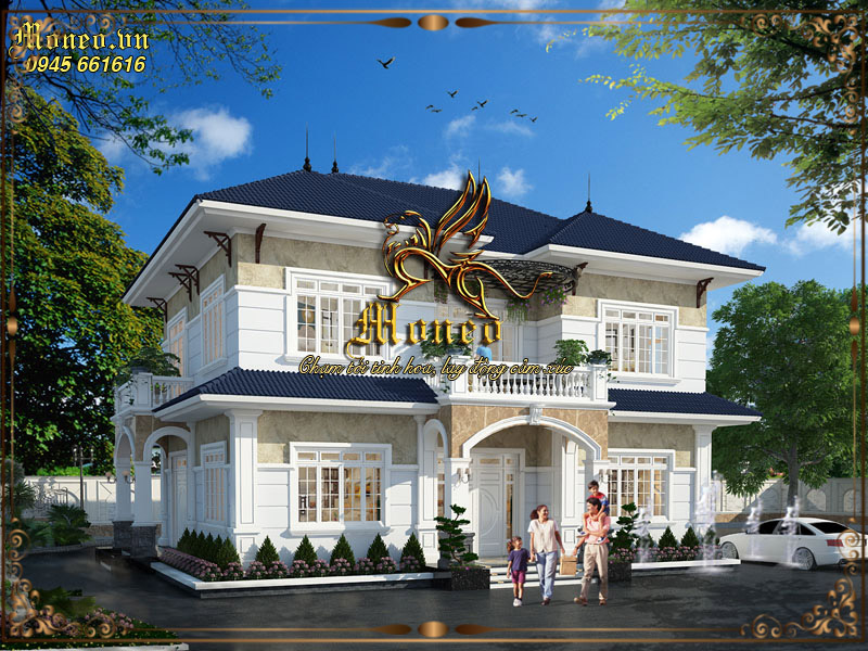 thiết kế biệt thự 2 tầng tân cổ điển đẹp