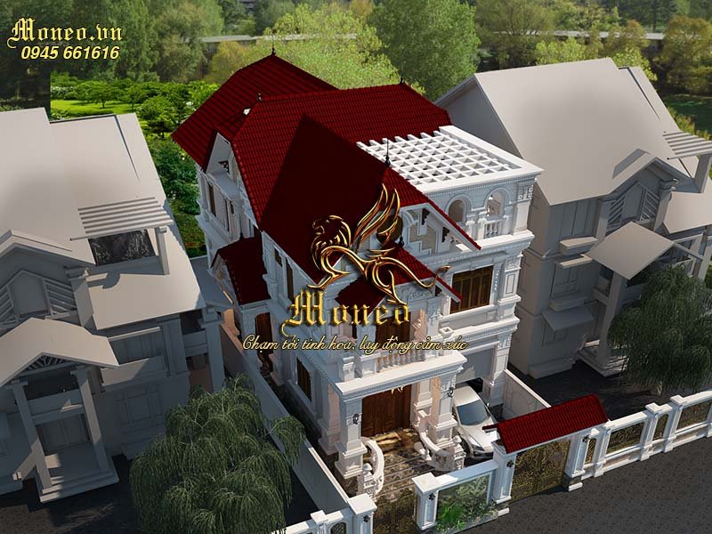 mẫu biệt thự mặt tiền 10m mái thái