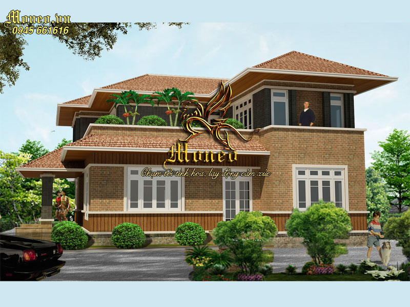 hình ảnh biệt thự 2 tầng mái thái hiện đại