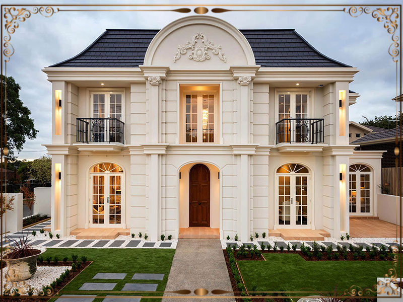 thiết kế biệt thự 2 tầng tân cổ điển đẹp