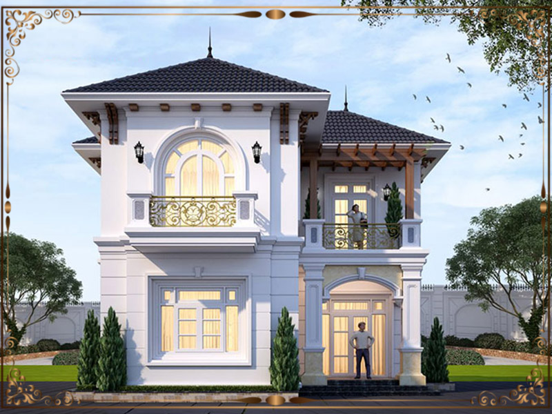 thiết kế biệt thự 2 tầng tân cổ điển đẹp