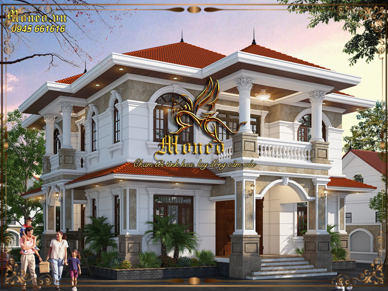 thiết kế biệt thự 2 tầng tân cổ điển đẹp
