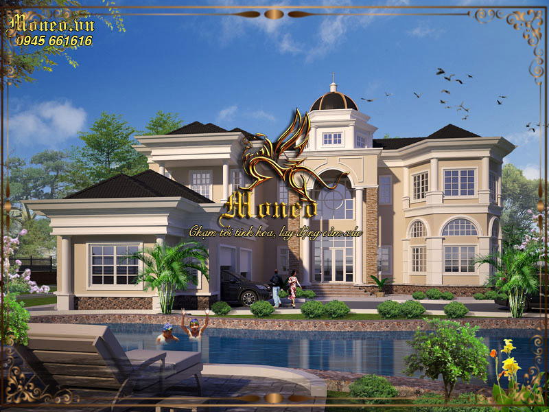 thiết kế biệt thự 2 tầng tân cổ điển đẹp