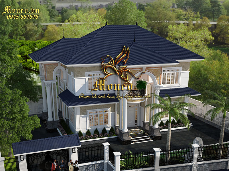 thiết kế biệt thự 2 tỷ 2 tầng