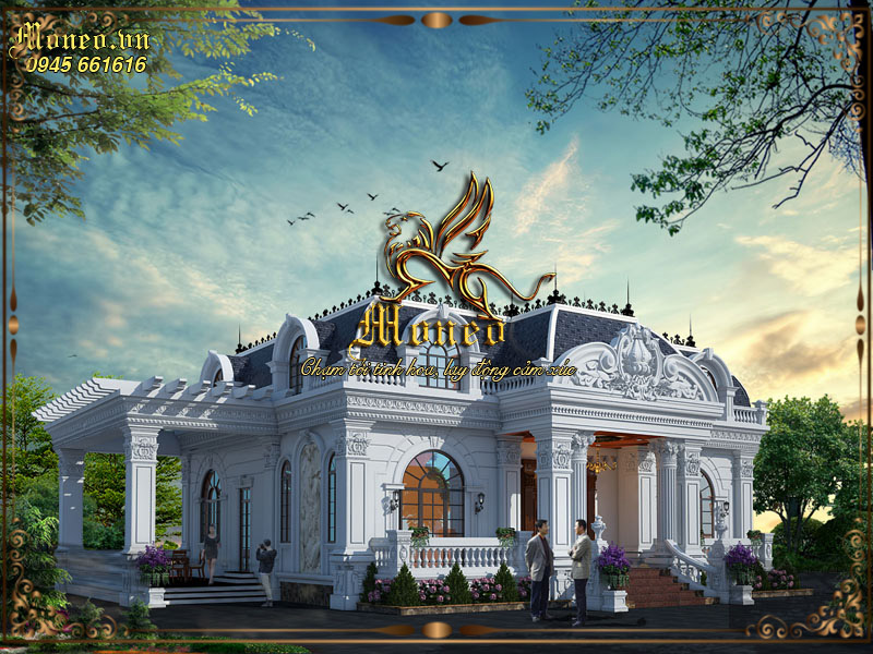 thiết kế biệt thự cổ điển pháp 1 tầng