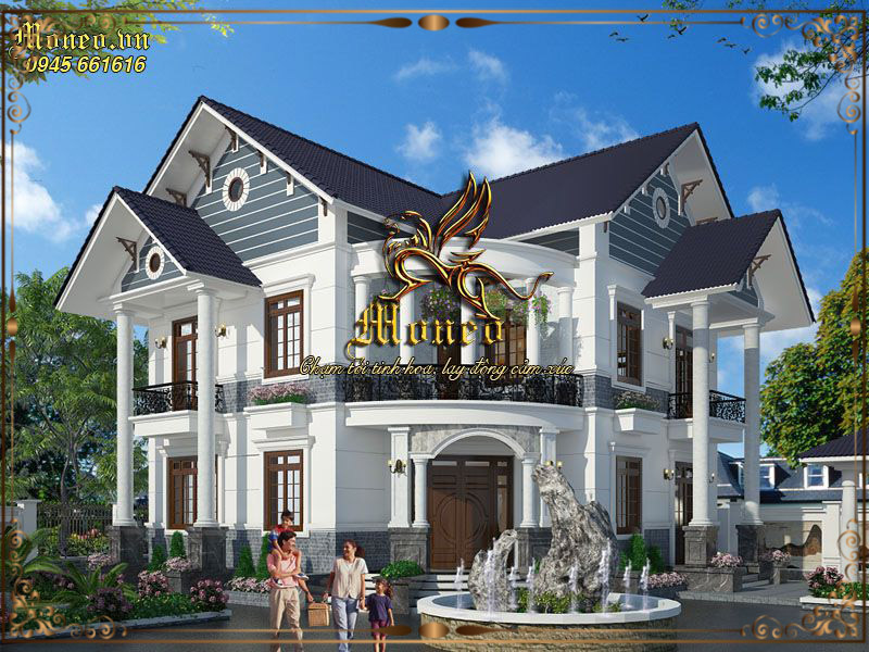 thiết kế biệt thự 2 tầng tân cổ điển đẹp