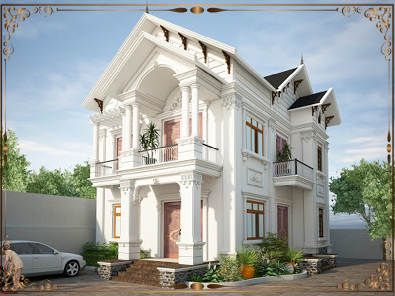 thiết kế biệt thự 2 tầng tân cổ điển đẹp