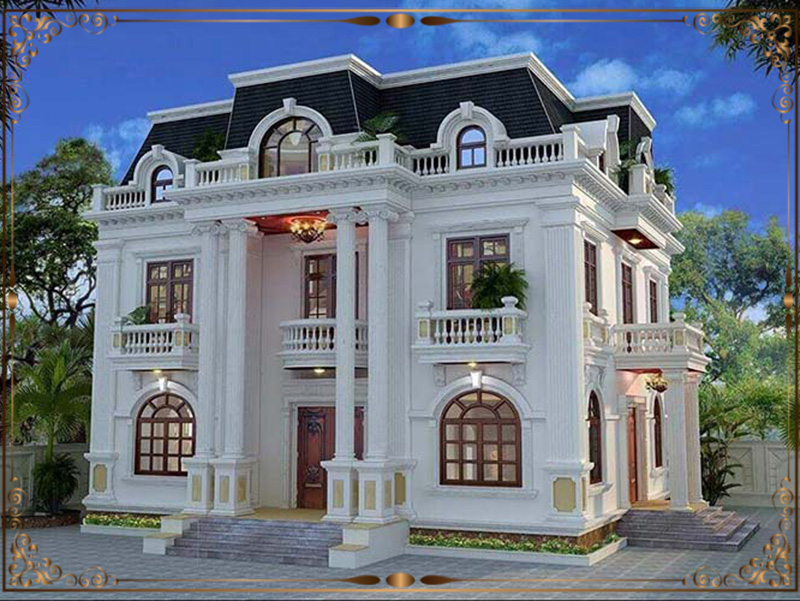 thiết kế biệt thự 2 tầng tân cổ điển đẹp