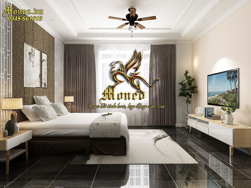 nội thất phòng ngủ mẫu nhà 2 tầng mái thái tân cổ điển