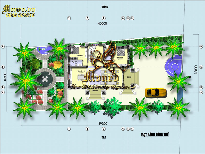 tổng măt bằng mẫu biệt thự đẹp 3 tầng cổ điển