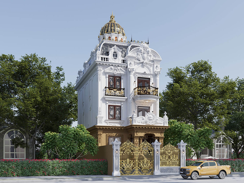 Chi tiết mẫu biệt thự lâu đài 3 tầng