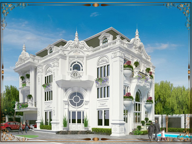 Mẫu thiết kế nhà biệt thư 3 tầng cổ điển