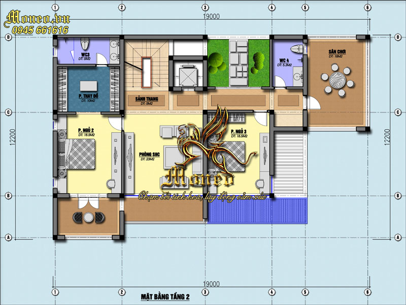 bản vẽ biệt thự 3 tầng hiện đại siêu đẹp