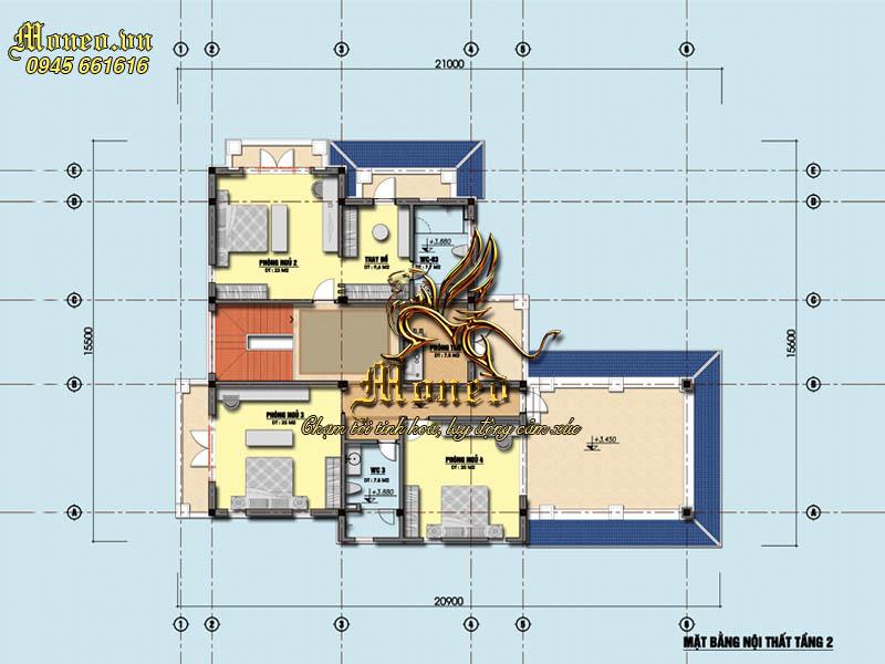 bản vẽ thiết kế biệt thự 2 tầng 200m2