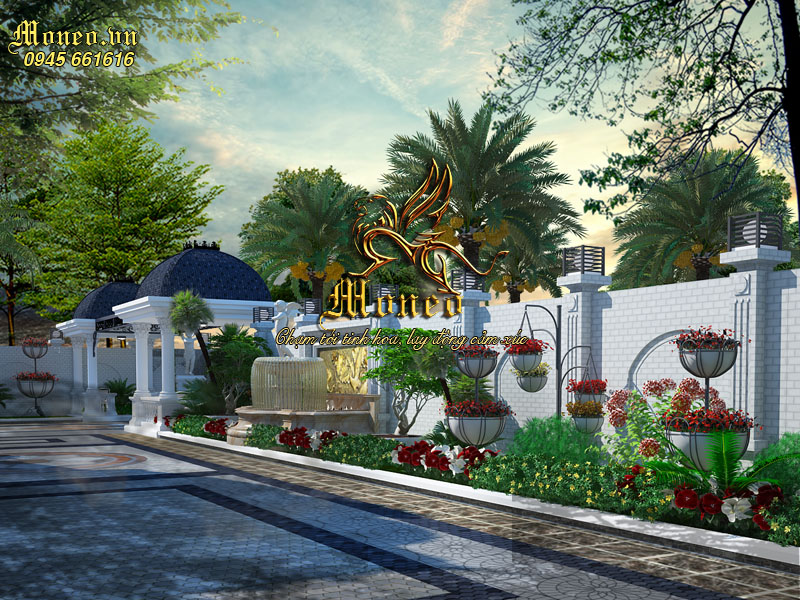 mẫu biệt thự 1 tầng cổ điển đẹp