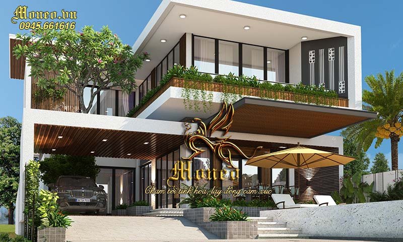 thiết kế biệt thự 2 tầng hiện đại 200m2