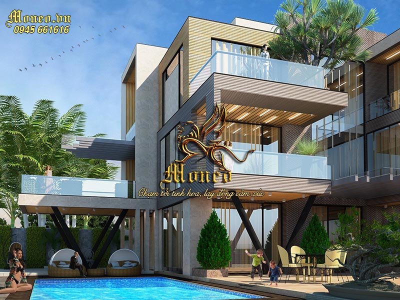 Mẫu biệt thự 250m2 3 tầng hiện đại