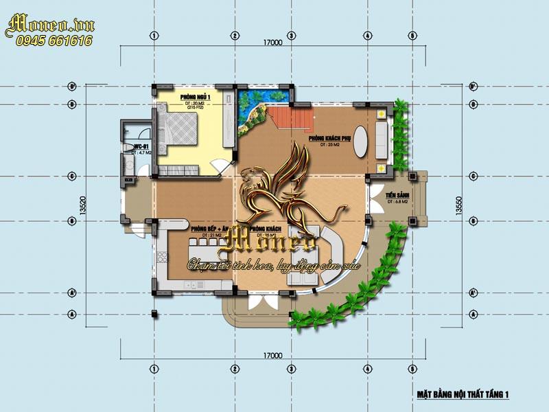 Bản vẽ mẫu biệt thự 2 tầng mái nhật hiện đại