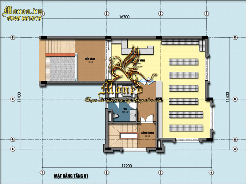 mâu mặt bằng thiết kế biệt thự phố tân cổ điển 7 tầng đẹp