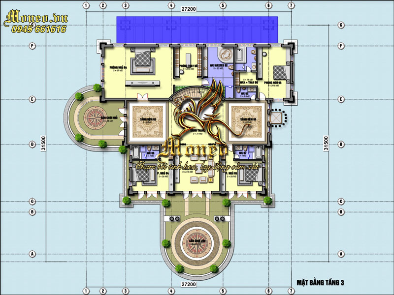 mặt bằng Biệt thự lâu đài trắng